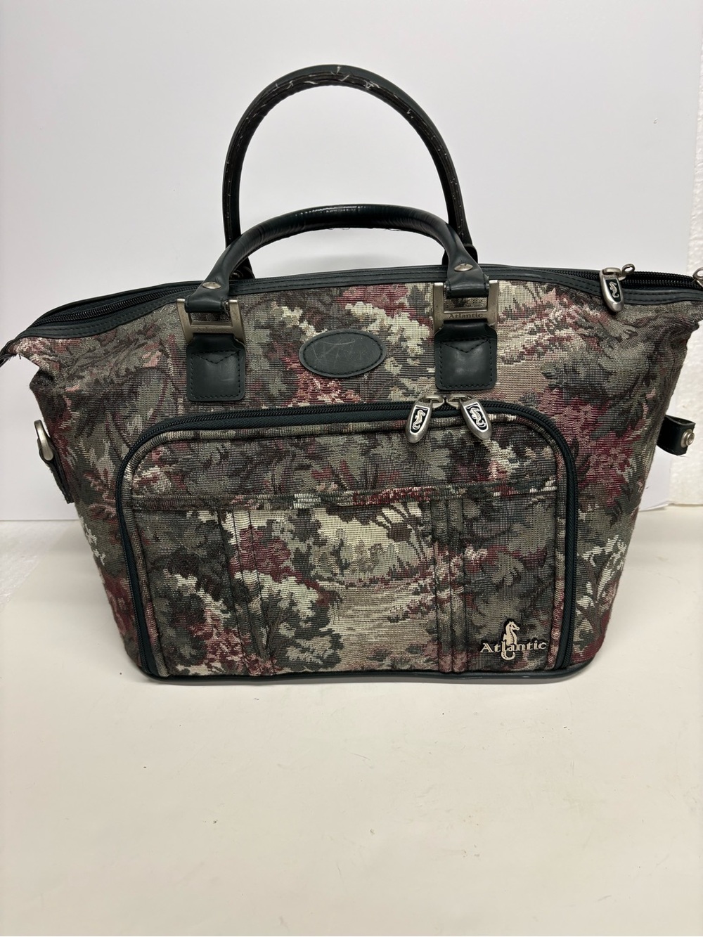 Atlantic Floral Jacquard Top-Handle Carry-On Weekend Bag